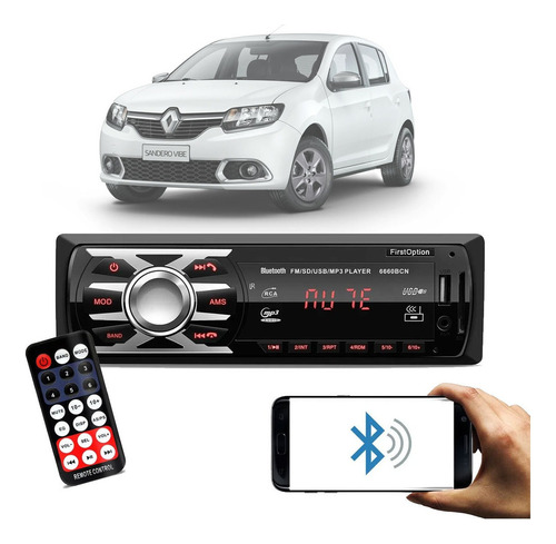 Radio Som Automotivo Mp3 Bluetooth Usb Sd Renault Sandero