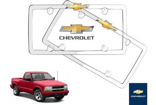 Par Porta Placas Chevrolet Pickup S10 2003 Original