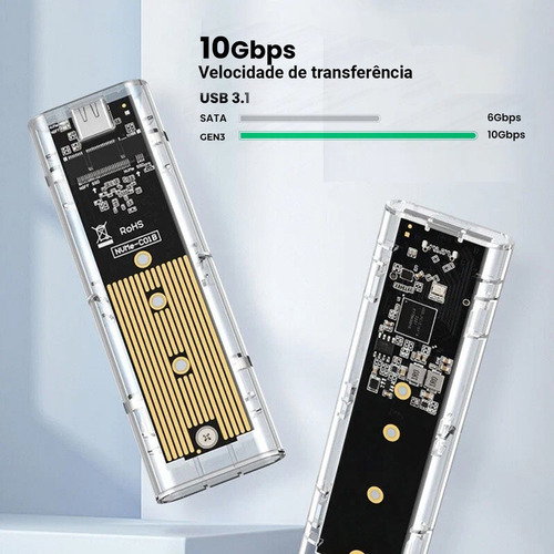 Caja Ssd M.2 Nvme Y Sata Ngff Pcie P/usb 3.1 Con Cajón De