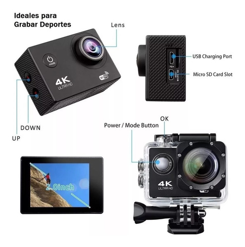 4k/ Go Pro/camara Hd + Wifi