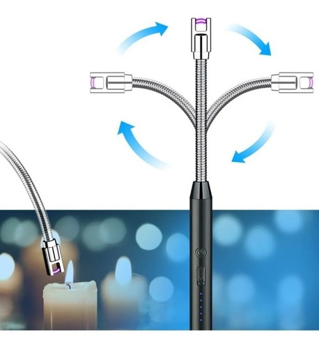 Encendedor Electrico Chispero Recargable Usb Arco Plasma