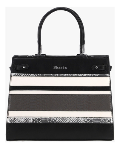 Cartera Armada Mediana Cuero Sintetico Sharon Combinada