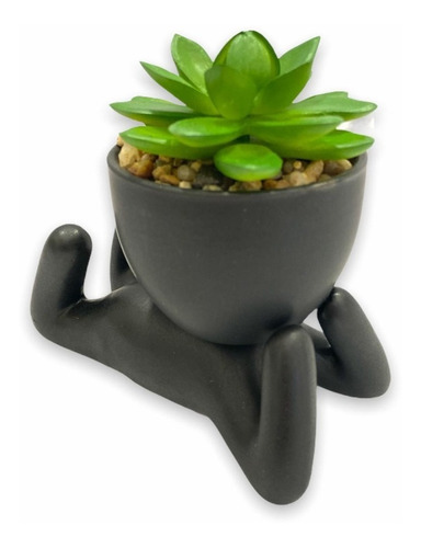 Imagem 3 de 5 de Kit 4 Vaso Decorativo Robert Com Suculenta Artificial Bob