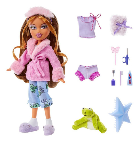 Muñeca Yasmin Bratz Slumber Party - Incluye 2 Pijamas Moda