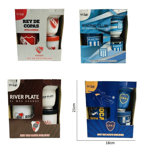 Imagen 3 de 5 de Set Matero Futbol Oficial Boca River Orig Ar1 Setmf Ellobo