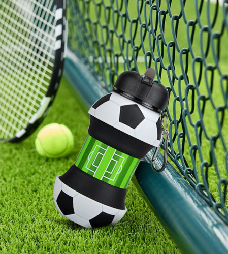 Botella Plegable De Silicona Para Fútbol Portátil Y Antiderr Blanco Fútbol