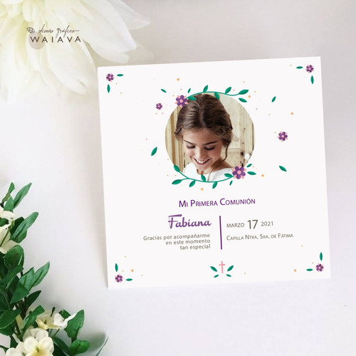 Imagen 8 de 10 de Estampas Nenas Primera Comunión 10 X 10cm Con Foto X 2u