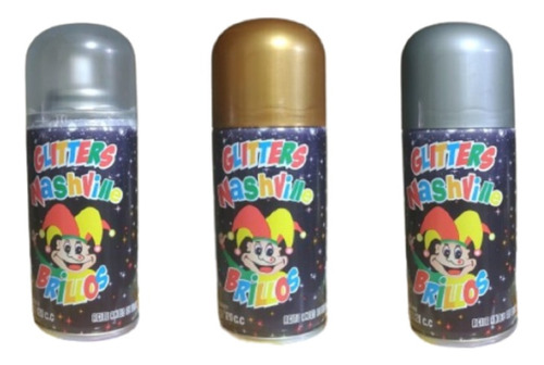 Glitter En Aerosol X3 Unidades Cotillon Fiesta Brillos