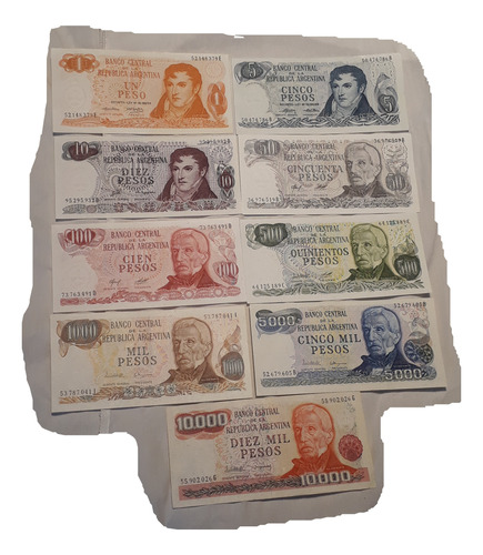 Billetes Pesos Ley 18188 Argentina Sc , Sc- Serie 9 Billetes