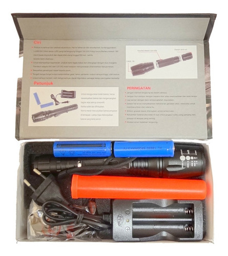 Lanterna Tática Led Recarregável Ultra Forte Militar 2x Bat