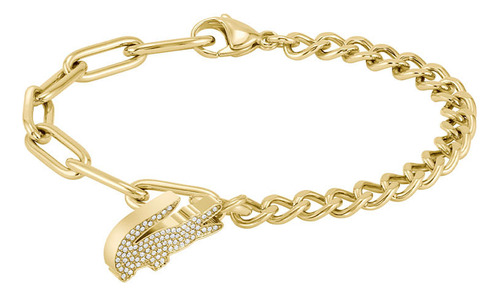 Pulsera Lacoste Crocodile De Acero Dorado 2040147