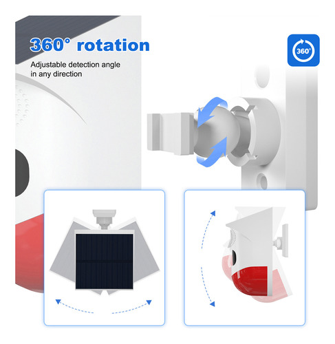Alarma Solar Sensor Movimiento 120db Ip65 Acústico-óptica