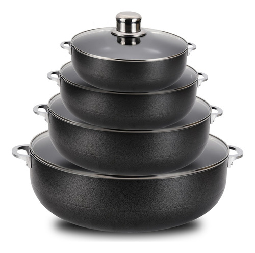 Cuisine Juego 8 Pieza Aluminio Antiadherente Caldero Olla