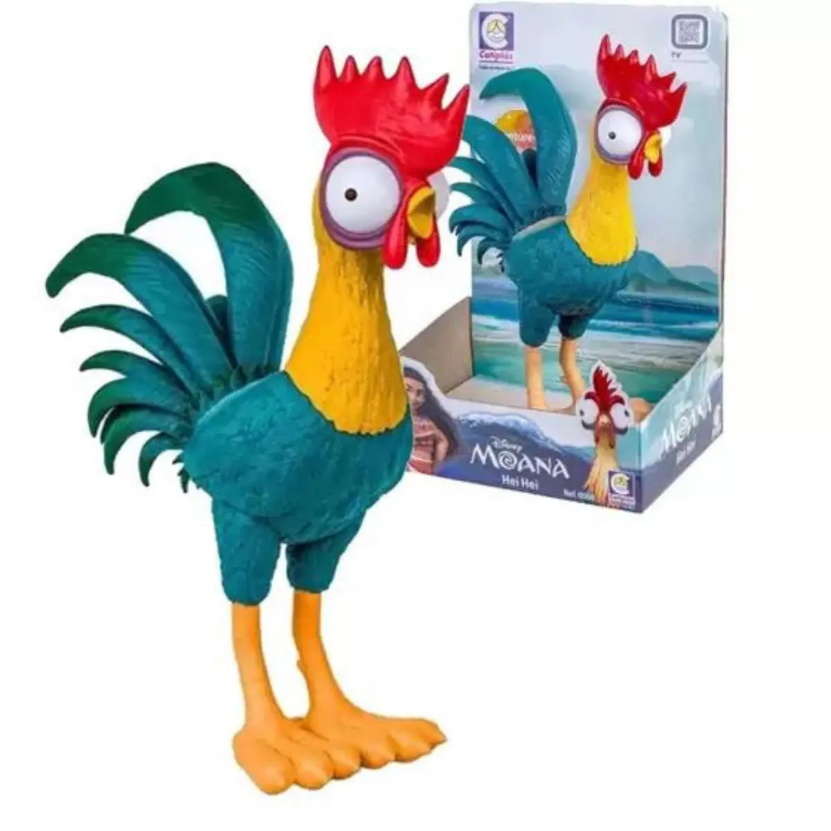 Boneco Hei Hei Galo Personagem Moana Disney Cotiplás Brinquedo Unisex Colecinavel Do Filme Vinil Presente Infantil Colorido Tematico Menino Menina Galo do Filme da Moana