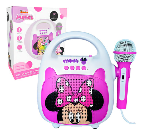 Alto-falante portátil Bluetooth Disney Minnie White Karaoke
