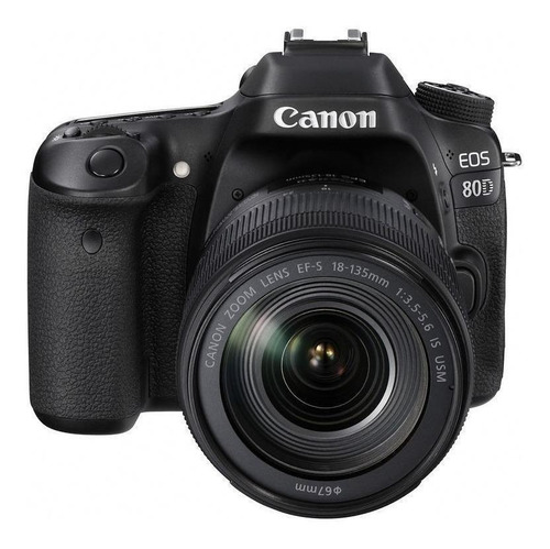 Imagen 2 de 4 de Canon EOS Kit 80D + lente 18-135mm f/3.5-5.6 IS USM DSLR color negro
