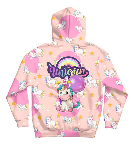 Imagen 2 de 2 de Campera Tipo Buzo Hoodie Unicornios Mod 2