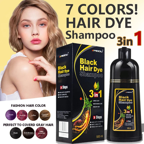 Shampoo De Tintura De Cabelo De 100 Ml/500 Ml 3 Em 1 Para Es