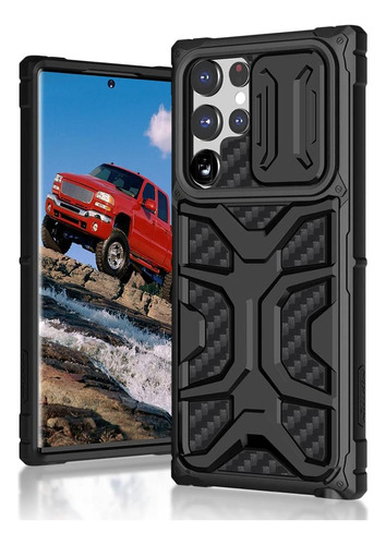 Funda Heavy Duty Negra Para Samsung Galaxy S22 Ultra