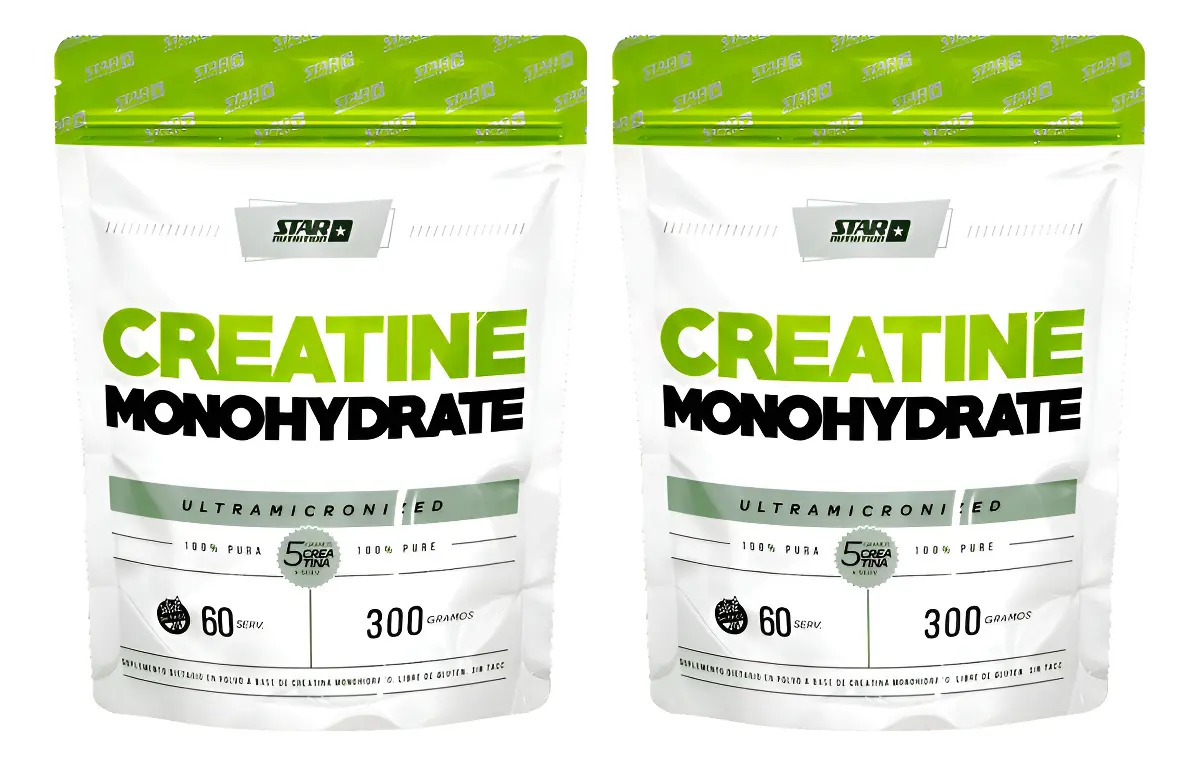 Combo Star Nutrition Creatina Monohydrate DoyPack 300grs Sabor Sin Sabor X 2 Unidades
