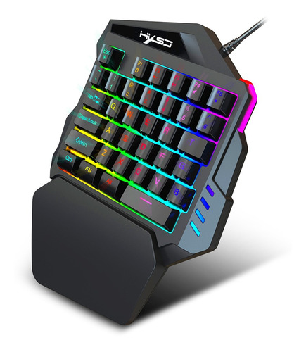 Imagem 6 de 7 de Hxsj J50 Teclado Gaming Um Mão 35 Teclas De Led Backlight Le