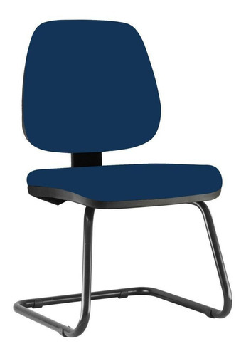 Cadeira Para Escritório Job Fixa Crepe Azul Marinho Cor Azul-marinho