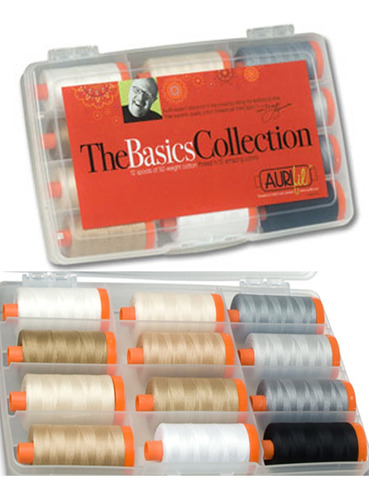 Aurifil 12 Carrete Algodon 50 Peso Coleccion The Basics