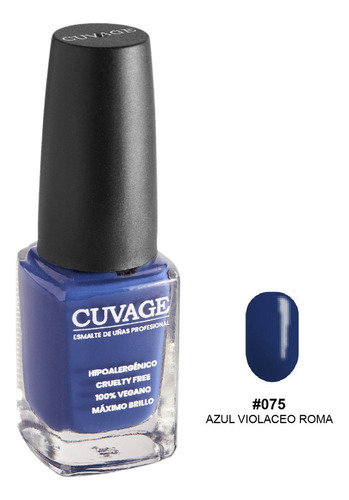 Esmaltes De Uñas Tradicional Sin Tacc Cuvage Pro Keratine Color #075 Azul violaceo francia