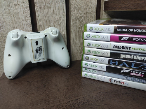 Controle Sem Fio Xbox 360 Branco Original - Microsoft White (Usado)