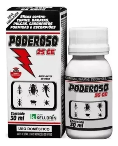 comprar Poderoso Inseticida Fipronil 30ml Kelldrin: Mata Baratas, Cupins, Pulgas, Carrapatos, Formigas, Mosquitos, Traças e Escorpiões