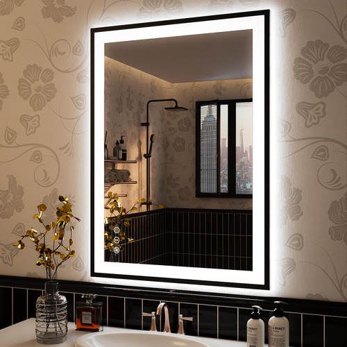 Iskm Espejo De Baño Led De 24 X 36 Pulgadas Con Luz Frontal