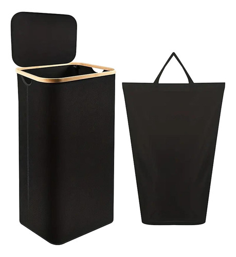 Cesta Elegante Para Almacenamiento De Ropa Sucia Con Negro