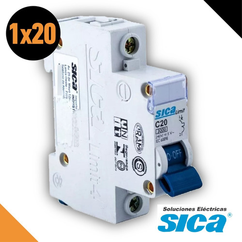 Llave Termica Termomagnetica Unipolar 1 X 20 Amp Sica 1x20a