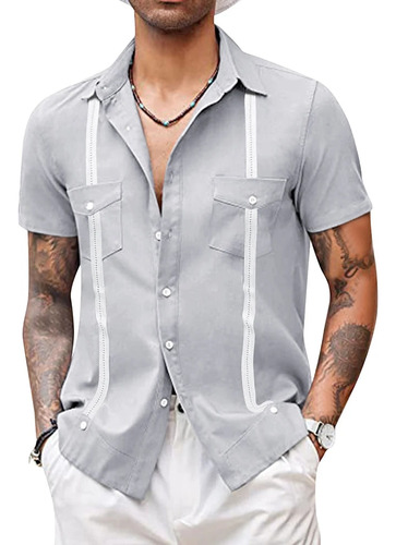 Camisa Casual De Playa De Manga Corta Para Hombre, Bolos