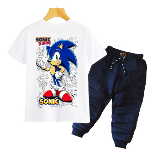 Conjuntos De Sonic Para Niños - Camiseta Y Jogger