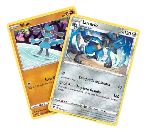 Kit Carta Pokémon Riolu E Lucario Holográfico Raro Original