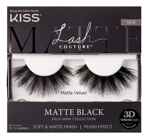 Kiss Lash Couture Fanse Eyelashes, Colección Mate De Visón N