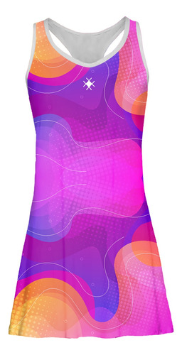 Imagem 5 de 6 de Vestido Beach Tennis C/ Shorts Roxo Colorido Beachwear