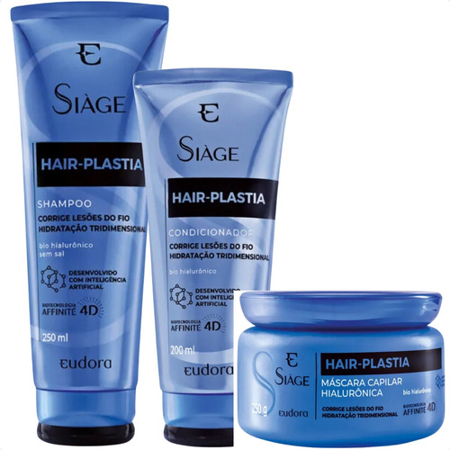 Kit Shampoo Condicionador Mascara Hair-plastia Siage Eudora