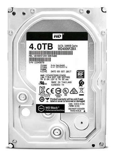 Disco Duro Interno Western Digital Wd Black Wd4005fzbx 4tb 