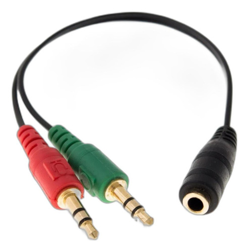 Adaptador P3 Fêmea Para 2 P2 Stereo Macho