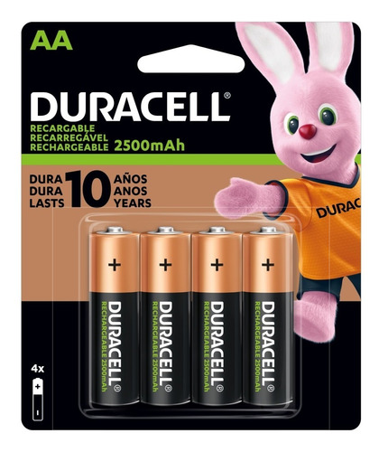 Pilas Aa De 2500mah Recargables Blister X4 Uni. - Duracell