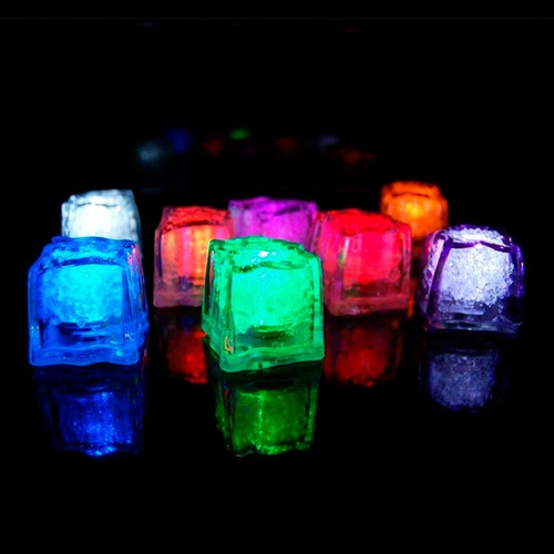 Imagen 4 de 10 de Combo Oferta Cubitos Hielo Luminoso Luz Led Cocktail X 12 Un