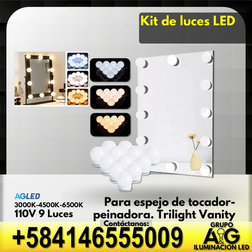 Kit Bombillos Led Para Espejo De Tocador-peinadora 6000k Zu