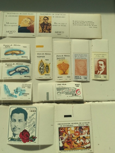Imagen 5 de 5 de Colección De 38 Timbres Postales México Año 1988 Nuevos