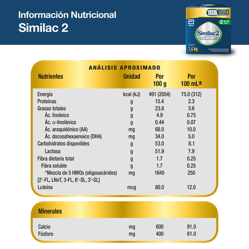 Leche De Fórmula En Polvo Abbott Similac 2 Sabor Neutro En C Neutro
