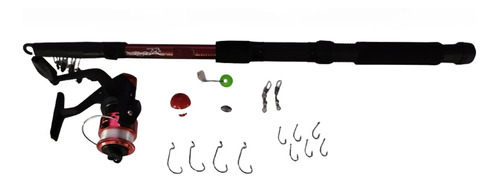 Set Caña De Pescar Telescópica Accesorios Kit Pesca 1.8m