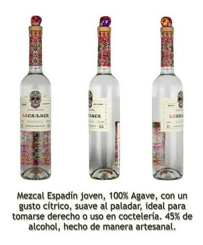 6 Botellas Mezcal 100% Agave Joven Artesanal Laca Laca 750ml