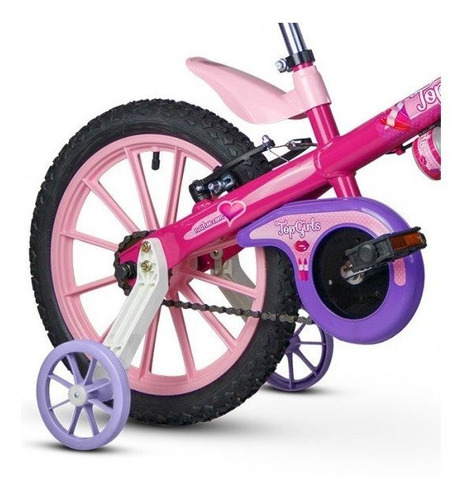 Imagem 2 de 4 de Bicicleta Infantil Aro 16 Com Rodinhas Menina Top Girls Rosa