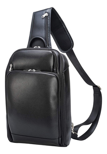 Moderno Bolso De Hombro Para Hombre Con Cuero Italiano Y Cre